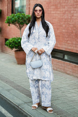 UAE-Ripple Crinkle Printed Co-Ord Set IUSTTS-808
