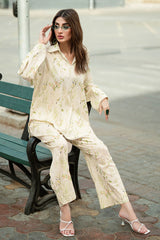UAE-Ripple Crinkle Printed Co-Ord Set IUSTTS-855