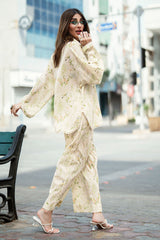 UAE-Ripple Crinkle Printed Co-Ord Set IUSTTS-855