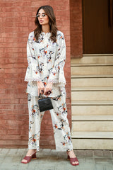 UAE-Ripple Crinkle Printed Co-Ord Set IUSTTS-879