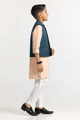 UAE -Sea Green Embroidered Waist Coat KWC-PD23-010