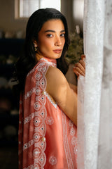 UAE -3 Piece Unstitched Embroidered Lawn Suit with Embroidered Chiffon Dupatta PM-52039