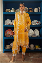 UAE -3 Piece Unstitched Embroidered Lawn Suit with Embroidered Chiffon Dupatta PM-52036