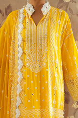 UAE -3 Piece Unstitched Embroidered Lawn Suit with Embroidered Chiffon Dupatta PM-52036