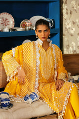 UAE -3 Piece Unstitched Embroidered Lawn Suit with Embroidered Chiffon Dupatta PM-52036