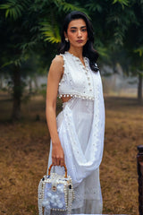 UAE -3 Piece Unstitched Embroidered Lawn Suit with Embroidered Chiffon Dupatta PM-52037