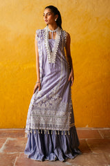 UAE -3 Piece Unstitched Embroidered Lawn Suit with Embroidered Chiffon Dupatta PM-52024