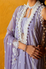 UAE -3 Piece Unstitched Embroidered Lawn Suit with Embroidered Chiffon Dupatta PM-52024