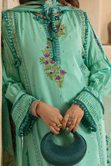 UAE -3 Piece Unstitched Embroidered Lawn Suit with Embroidered Printed Chiffon Dupatta BM-52015