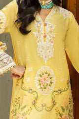 UAE -3 Piece Unstitched Embroidered Lawn Suit with Printed Tussar Silk Dupatta SP-52049