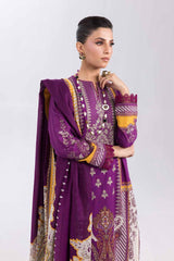 UAE -2 Piece Unstitched Embroidered Printed Cambric Shirt with Lawn Dupatta TCE-42003