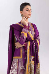 UAE -2 Piece Unstitched Embroidered Printed Cambric Shirt with Lawn Dupatta TCE-42003
