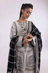 UAE -2 Piece Unstitched Embroidered Printed Cambric Shirt with Lawn Dupatta TCE-42004
