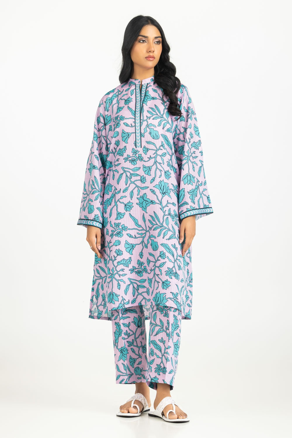 UAE-Textured Dobby Printed Co-Ord Set IPST-44714