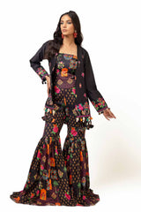 UAE -2 Piece Unstitched Embroidered Lawn Suit with Printed Lawn Trouser TL-42112