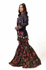 UAE -2 Piece Unstitched Embroidered Lawn Suit with Printed Lawn Trouser TL-42112