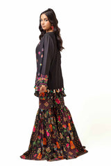 UAE -2 Piece Unstitched Embroidered Lawn Suit with Printed Lawn Trouser TL-42112