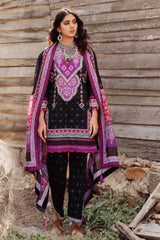 UAE -3PC Embroidered Lawn Unstitched Printed Suit With Denting Lawn Dupatta DN-32074 A