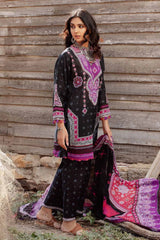 UAE -3PC Embroidered Lawn Unstitched Printed Suit With Denting Lawn Dupatta DN-32074 A