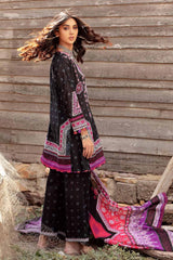 UAE -3PC Embroidered Lawn Unstitched Printed Suit With Denting Lawn Dupatta DN-32074 A