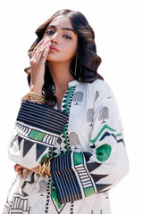 UAE -3PC Unstitched Jacquard Printed Suit with Denting Lawn Dupatta MJ-42046