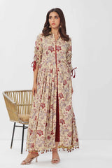 UAE -1 Piece Unstitched Printed Linen Shirt VS-42004