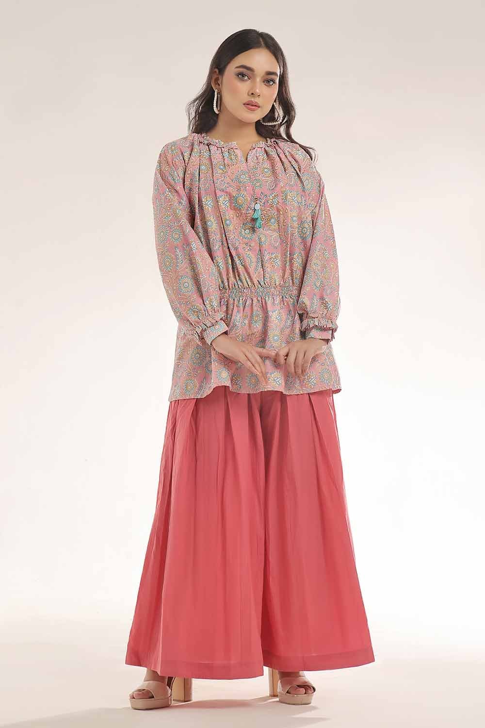UAE -Unstitched Gold Printed Lawn Shirt SL-42034 A