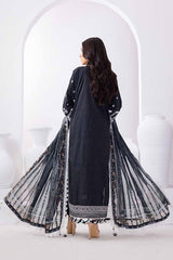 UAE -3PC Unstitched Embroidered Lawn Suit with Dobby Silk Dupatta SSM-32034