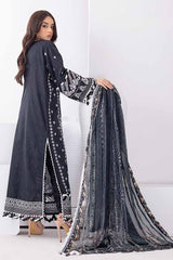 UAE -3PC Unstitched Embroidered Lawn Suit with Dobby Silk Dupatta SSM-32034