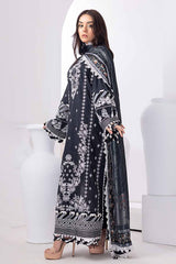 UAE -3PC Unstitched Embroidered Lawn Suit with Dobby Silk Dupatta SSM-32034