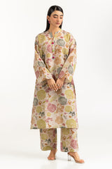 UAE- Zari Stripe Printed Co-Ord Set IUSTTS-1108