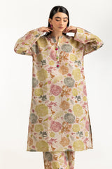 UAE- Zari Stripe Printed Co-Ord Set IUSTTS-1108