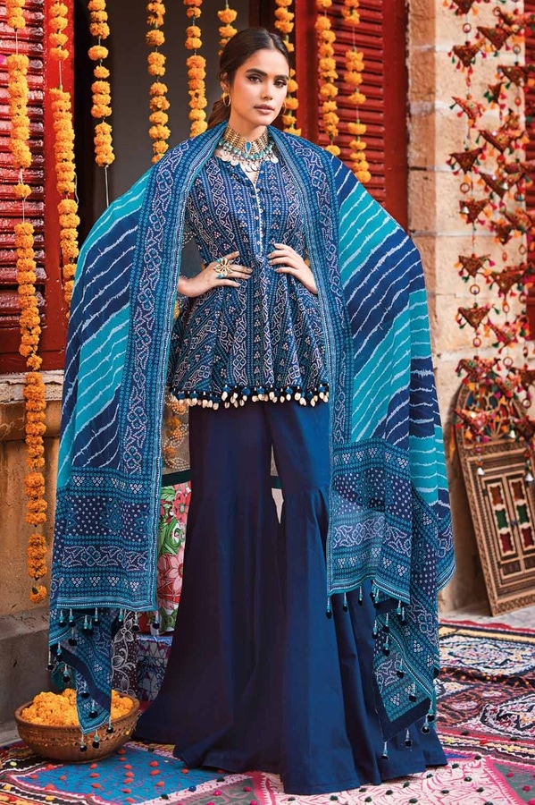 UAE -3PC Printed Lawn Unstitched Suit CL-42051 B