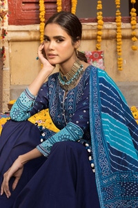 UAE -3PC Printed Lawn Unstitched Suit CL-42051 B