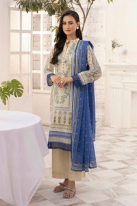 UAE -3 Piece Unstitched Embroidered Printed Lawn Suit with Printed Lawn Dupatta CL-52326