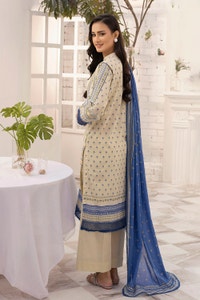 UAE -3 Piece Unstitched Embroidered Printed Lawn Suit with Printed Lawn Dupatta CL-52326