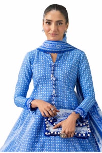 UAE -3PC Unstitched Diamantes Printed Lawn Suit with Denting Lawn Dupatta DN-42034