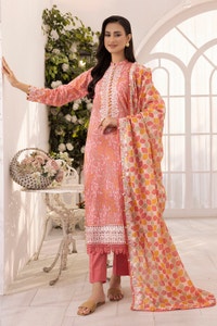 UAE -3 Piece Unstitched Embroidered Printed Lawn Suit CL-52001