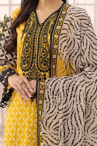 UAE -3 Piece Unstitched Embroidered Printed Lawn Suit with Printed Lawn Dupatta CL-52316