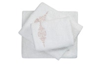 UAE -White 3 PC Combed Embroidered Towel Set
