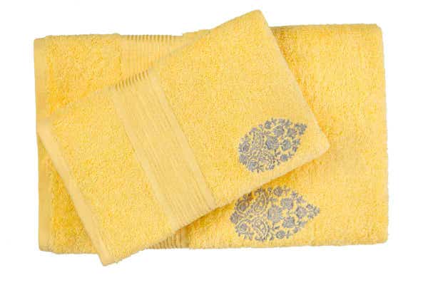 UAE -Yellow 3PC Embroidered Towel Set