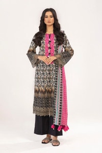 UAE -3 Piece Unstitched Embroidered Printed Lawn Suit with Printed Lawn Dupatta CL-52314