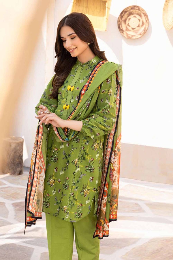 UAE -3PC Lawn Printed Unstitched Suit CL-32494