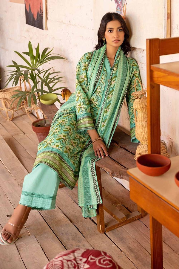 UAE -3PC Lawn Printed Unstitched Suit CL-32397 B