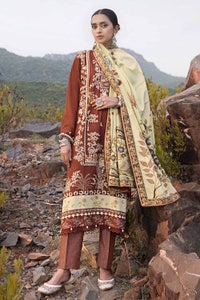 UAE -3PC Embroidered Digital Printed Karandi Unstitched Suit AY-32036