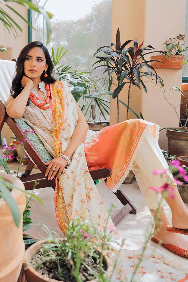 UAE -3PC Lawn Printed Unstitched Suit CL-32361 A
