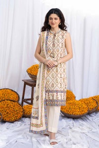 UAE -3PC Lawn Printed Unstitched Suit CL-32516