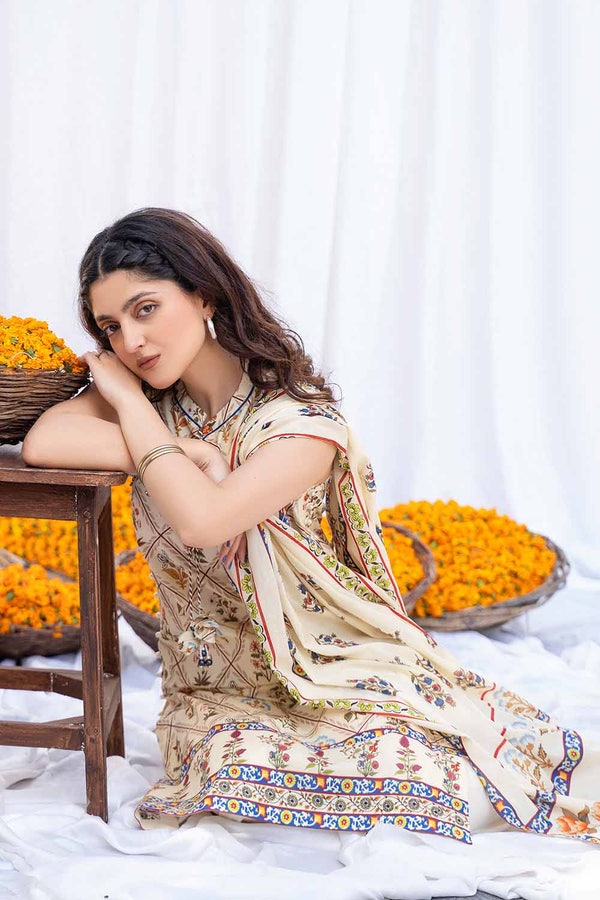 UAE -3PC Lawn Printed Unstitched Suit CL-32516
