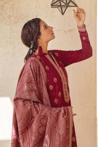 UAE -3PC Embroidered Khaddar Unstitched Suit with Jacquard Dupatta MJ-32073