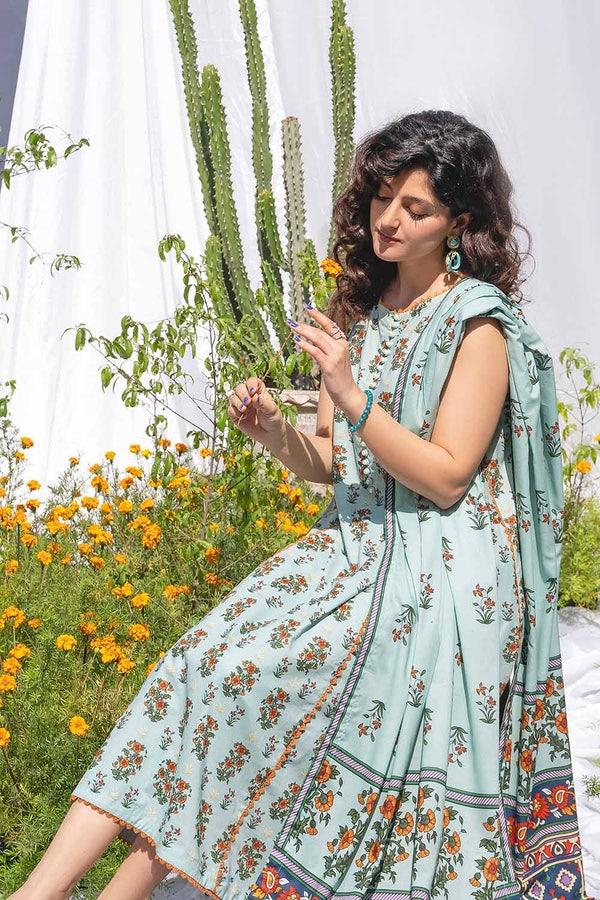 UAE -3PC Lawn Printed Unstitched Suit CL-32518